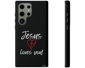 Jesus loves you phone Case, Christian Phone Case, Christmas Gift, Jesus Phone case, Heart Phone Case, Cross Phone case, College Phone Case
