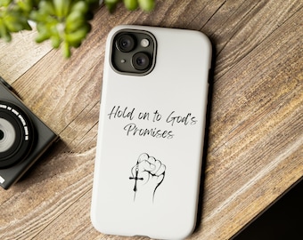Hold on to God's promises iPhone case, Faith iPhone case, Christmas Gift, Cross iPhone case, Inspiring iPhone Case, Catholic iphone case