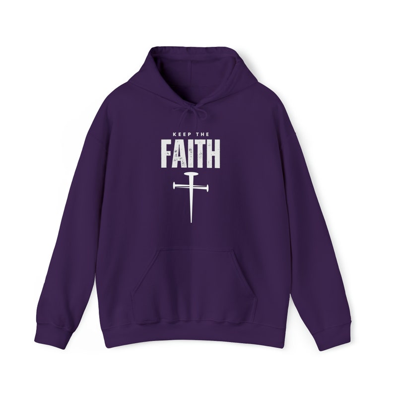 Keep The Faith Hoodie, Christian Hoodie, Hoodie, Religious Hoodie, Mens Jesus Hoodie, Jesus Apparel Unisex Hooded Sweatshirt afbeelding 6