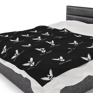Espíritu Santo Velveteen manta de felpa, manta cristiana, manta de fe, manta de Jesús, manta religiosa, manta cruzada, manta católica imagen 7