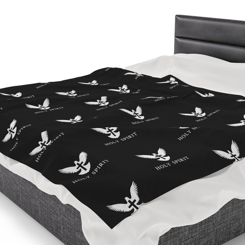 Espíritu Santo Velveteen manta de felpa, manta cristiana, manta de fe, manta de Jesús, manta religiosa, manta cruzada, manta católica imagen 7