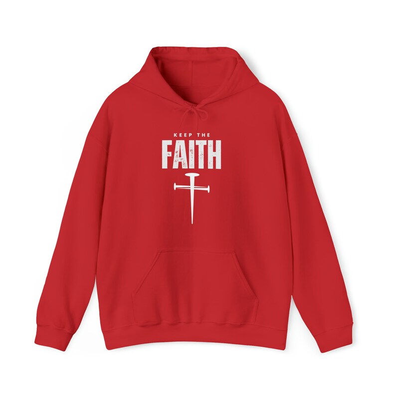 Keep The Faith Hoodie, Christian Hoodie, Hoodie, Religious Hoodie, Mens Jesus Hoodie, Jesus Apparel Unisex Hooded Sweatshirt afbeelding 7