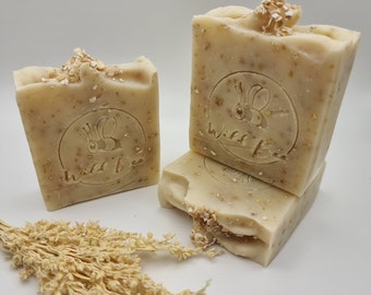 Natural Soap Bar Oatmeal Soap Bar,sensitive skin,fragrance free,vegan-friendly, shea butter,oats,colour free,natural ingredients, Handmade