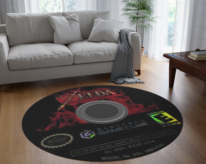 Legend of Zelda Ocarina of Time Master gamecube rug, zelda fan gift, legend of zelda gifts, Nintendo Decor, gamecube game, game gift, Rugs