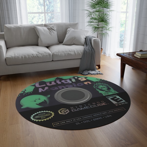 Tapis Luigi's Mansion, fête de Luigi, gamecube personnalisé, art gamecube classique, jeu gamecube, cadeau Nintendo, cadeaux pour les fans de Nintendo, super mario