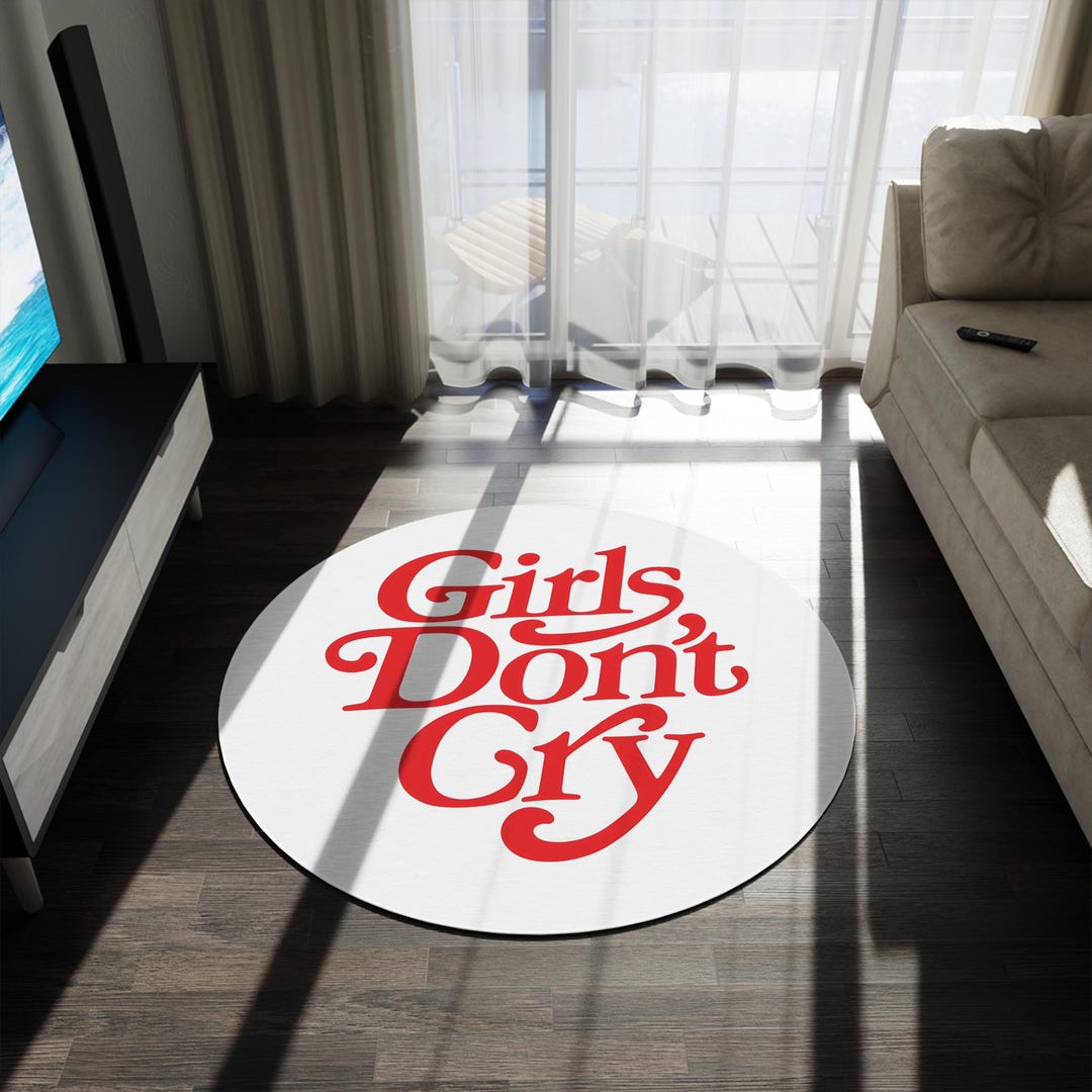 Girls Don't Cry Rug, Motivational Message Rug, Artistic Typography Rug ...