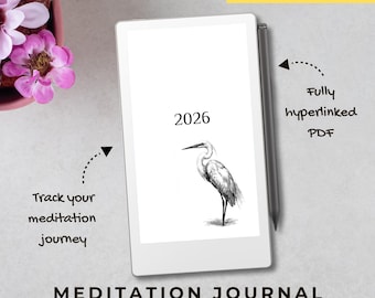 2026 Meditation Journal for reMarkable Paper Pro Move | Hyperlinked PDF | Daily Reflection | Mood Energy Focus Tracker