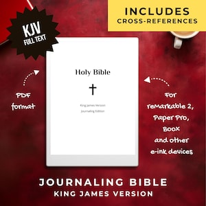 KJV Journaling Bible - Digital PDF – Cross-Reference Bible for reMarkable, Boox, iPad, E-Ink Tablets, Goodnotes, Notability, Bible Study