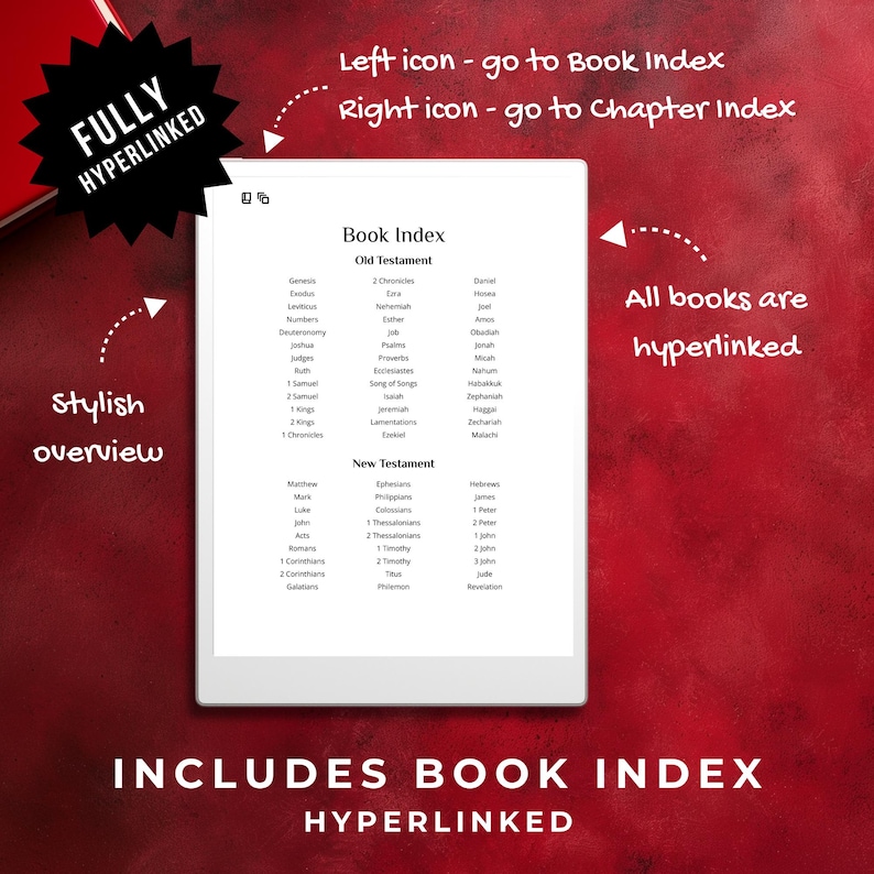 Digital Journaling Bible PDF for reMarkable, Kindle Scribe & Boox | KJV King James Version | Hyperlinked Cross-References | iPad, E-Ink image 5