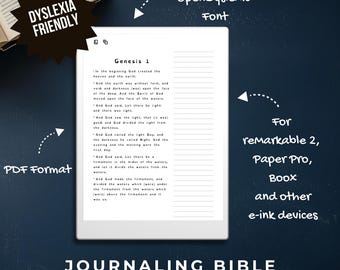 KJV Journaling Bible (Open Dyslexic Font) – Digital PDF Edition – for reMarkable Paper Pro, rM2, Boox, E-ink, rMPP, Goodnotes, Notability