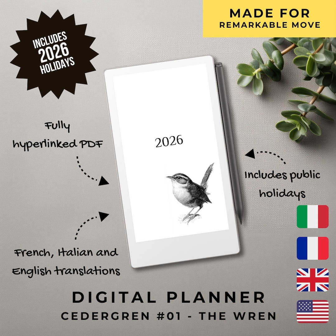 2026 Digital Planner for Remarkable Paper Pro Move | Hyperlinked PDF ...
