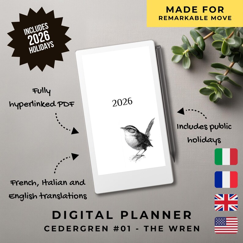 2026 Digital Planner for Remarkable Paper Pro Move | Hyperlinked PDF ...