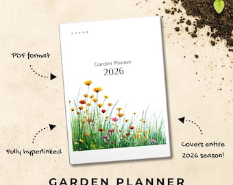 Garden Planner 2026 - Hyperlinked Digital PDF Edition - for reMarkable, Boox, E-Ink Devices, GoodNotes, Notability