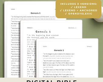 ASV Dyslexia-Friendly Bible PDF — OpenDyslexic, Lexend & Anchored Reading — ADHD Bible for reMarkable, Boox, Kindle Scribe, GoodNotes