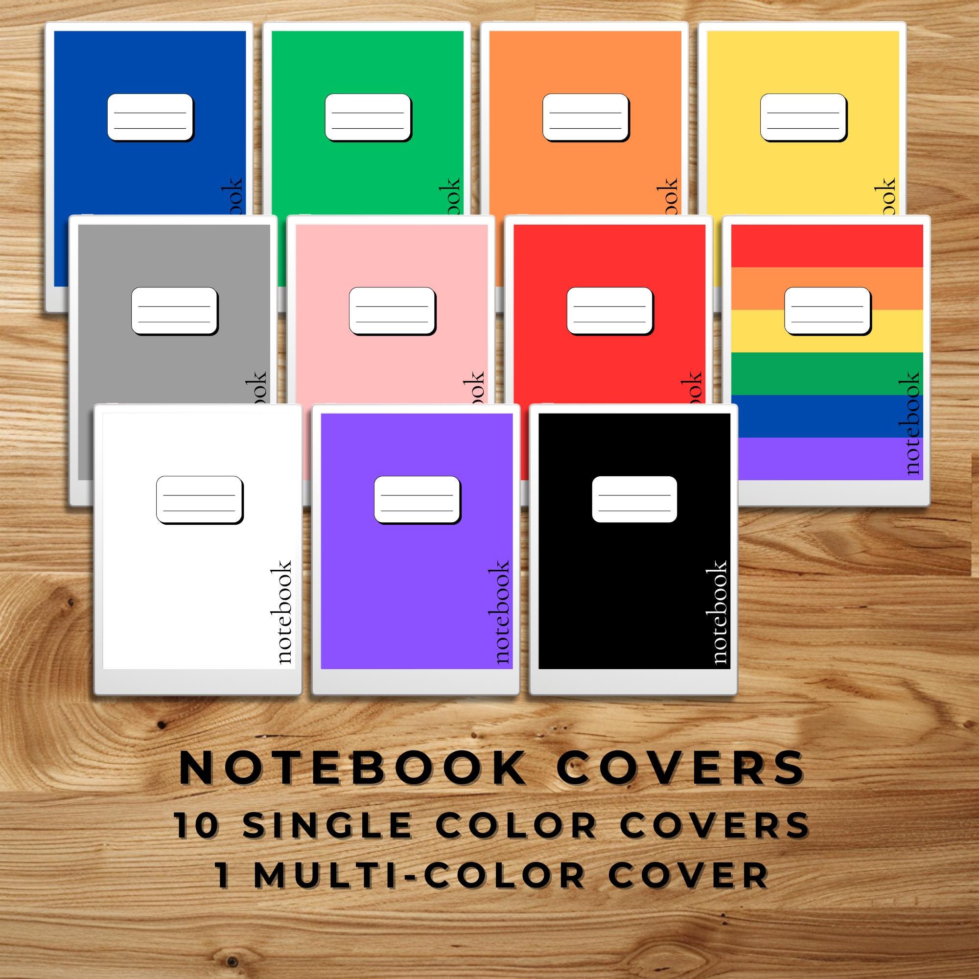 Notebook Covers for reMarkable Paper Pro, rM2, Onyx Boox, E-ink color template, rMPP, PDF, planner, organize