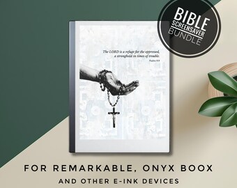Screensavers for Remarkable, rM2, Onyx Boox - Bible Verse Bundle - Custom Sleep Screen/Screensaver/Power Off Screen, Jesus, Quote, Christian