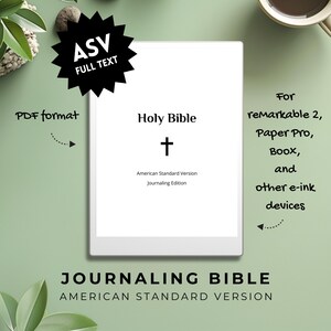 ASV Journaling Bible – Edizione PDF digitale – per reMarkable Paper Pro, rM2, Onyx Boox, dispositivi E-ink, rMPP, PDF, Goodnotes, Notability, iPad