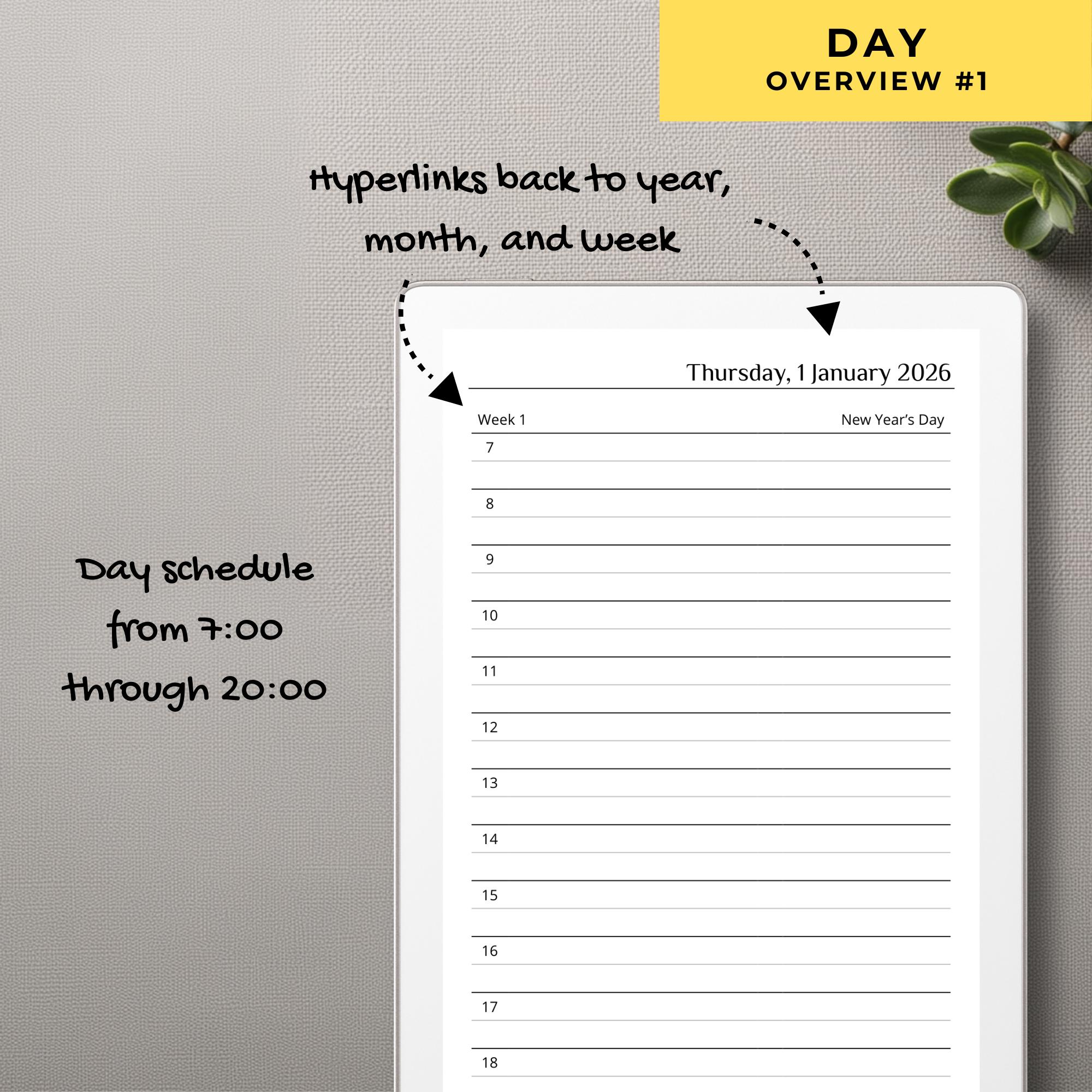 2026 Digital Planner for Remarkable Paper Pro Move | Hyperlinked PDF ...