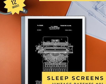 Vintage Patent Sleep Screens for Boox, reMarkable (Digital Download) - 12 Images