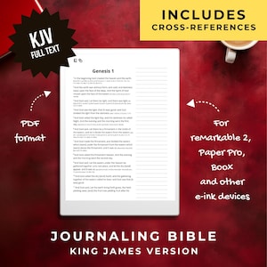 Digital Journaling Bible PDF for reMarkable, Kindle Scribe & Boox | KJV King James Version | Hyperlinked Cross-References | iPad, E-Ink image 2