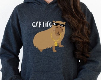 Capybara Hoodie: Unisex Baumwoll-Mix-Sweatshirt
