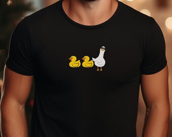Camiseta divertida de pato, pato y ganso: camiseta unisex de algodón suave