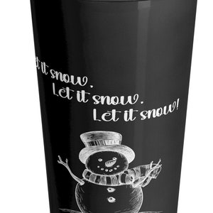 Stainless Steel Travel Mug, snowman, insulated winter cup