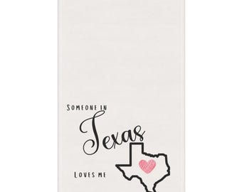 Texas Love Cotton Tea Towel, Kitchen Decor Accent