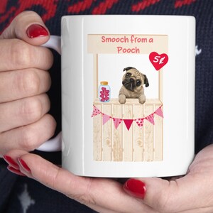 Funny Pug Valentine&#39;s Day Anti-Valentine&#39;s Day Ceramic Mug 11oz Kissing booth