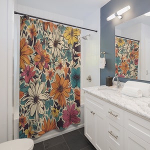 Light Fall Flower Shower Curtain