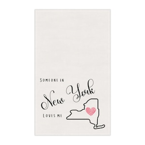 State Outline Tea Towels, Someone in New York Loves Me, Kitchen Towel, State Pride Gift, Home Decor