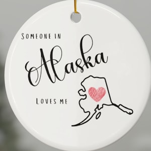Ceramic Ornaments, Christmas ornaments, grandchild gift, niece gift, nephew gift, long distance, out of state, state, state gift