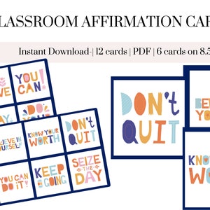Teacher's Affirmation Cards, sel, Classroom Decor, Affirmation Cards, Positive Reinforcement, Self Care, Classroom management, Mindfulness