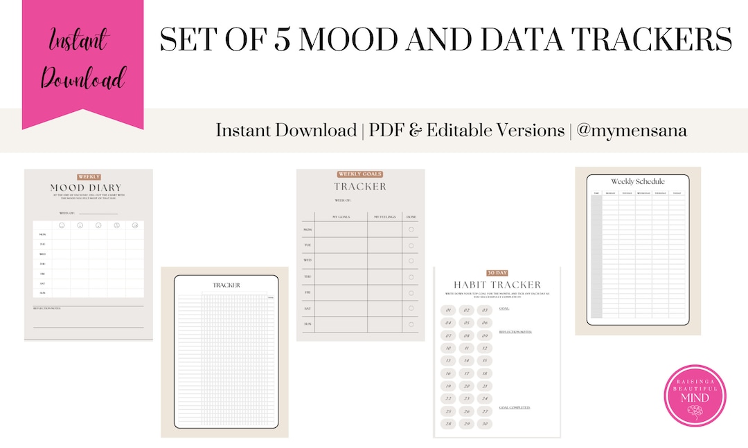 5 Mood and Data Trackers, Mental Health, Bipolar, Mood Tracker