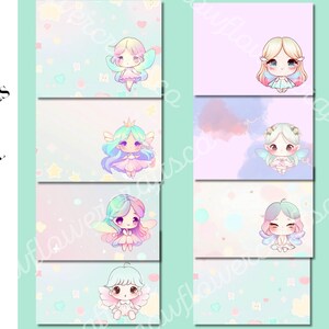 Pastel Chibi Fairies -Digital Paper Kit- Junk Journal Kit - Stationary Kit- Cute - Kawaii 28 Pages! Large Kit! Enchanting Adorable Fairies