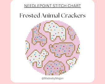 Gefrostete Tier Cracker Nadelspitze | 18 Maschen | Digitaler Download