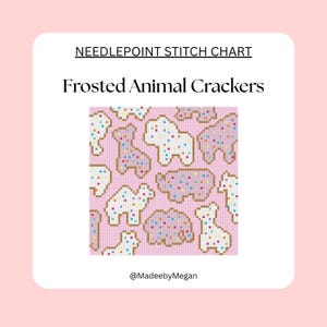 Frosted Animal Crackers (Square) Needlepoint | 18 Mesh | Digital Download