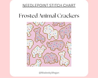 Gefrostete Tier Cracker (Quadrat) Nadelspitze | 18 Maschen | Digitaler Download