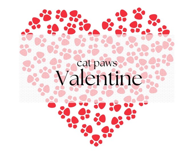 Cat Paws png,  Red Heart , Valentines Day PNG and JPG, Cat Heart, Valentines Day Card, Cat Valentine Design for Shirt, Cat Mom, Kitten PNG