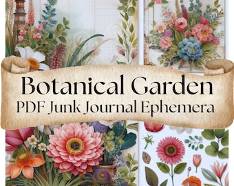 Victorian Botanical Printables, Vintage Floral Ephemera – Digital Herbarium Pages for Journals & Crafts, Cottagecore Crafts