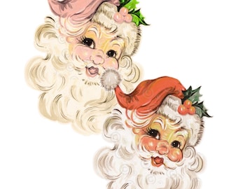 Papá Noel vintage PNG, imágenes prediseñadas victorianas, Papá Noel retro PNG