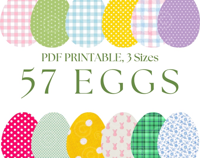 57 Spring Eggs PDF Printables, Paper Crafts, Spring Ephemera, Scrapbook Cutouts, Easter crafts, Easter Eggs, Printable Junk Journal Ephemera