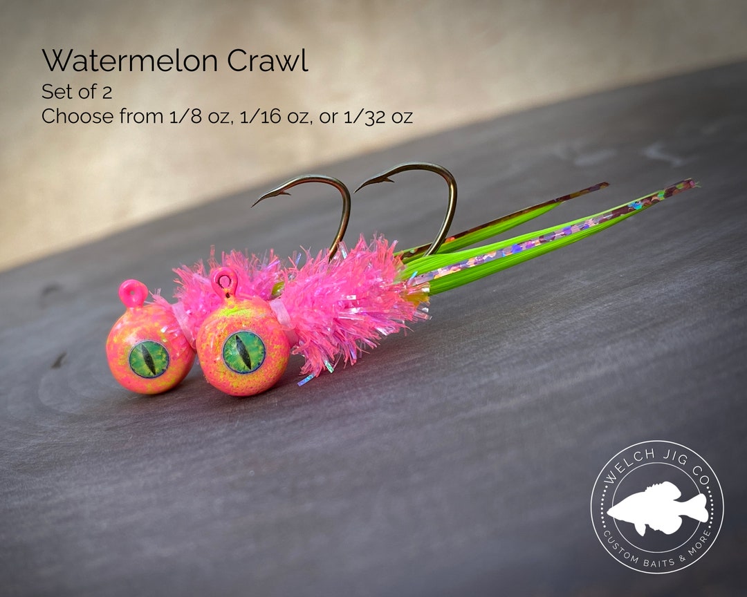 Watermelon Crawl Crappie Jigs - Etsy
