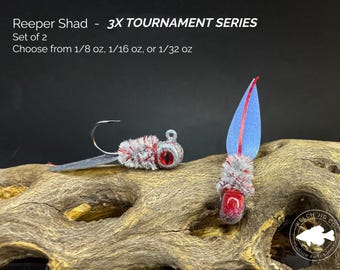 3X Tournament Series: Reeper Shad Crappie Jigs with Spade Silicone Tail