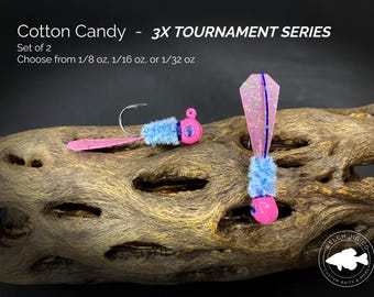 3X Tournament Series: Cotton Candy Crappie Jigs with Silicone Tail