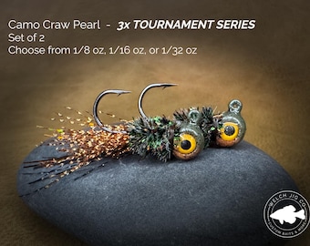 3X Tournament Series: Camo Craw Pearl Crappie Jigs