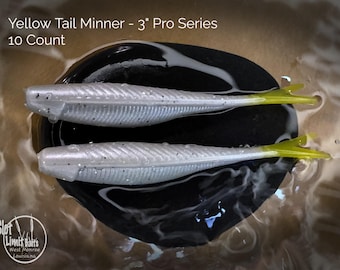 Soft Plastic: 3" Pro Series - Yellow Tail Minner