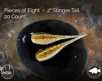 Soft Plastic: 2" Stinger Tail Pieces of Eight Crappie Baits