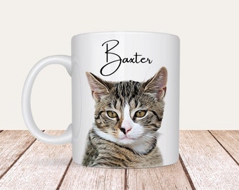Custom Cat Mug from Photo, Personalized Cat Mug, Cat Lover Gift, Custom Cat Mom Gift