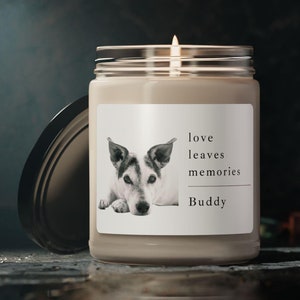 Personalized Pet Memorial Candle with Custom Photo, Dog Remembrance Gift, Pet Remembrance Candle, Scented Soy Candle, 9oz